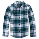 Boys Plaid Twill Button Down Shirt